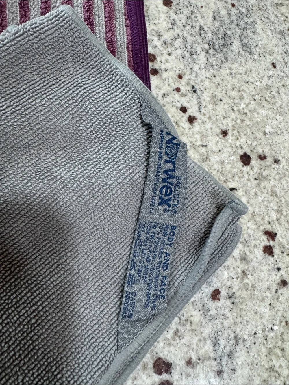 Norwex Microfiber face and body cloths Gray & Plum